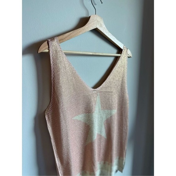 VENTI6 Shimmer Star Tank Top – Pink & Cream – Size Medium – Italy - Picture 8 of 11